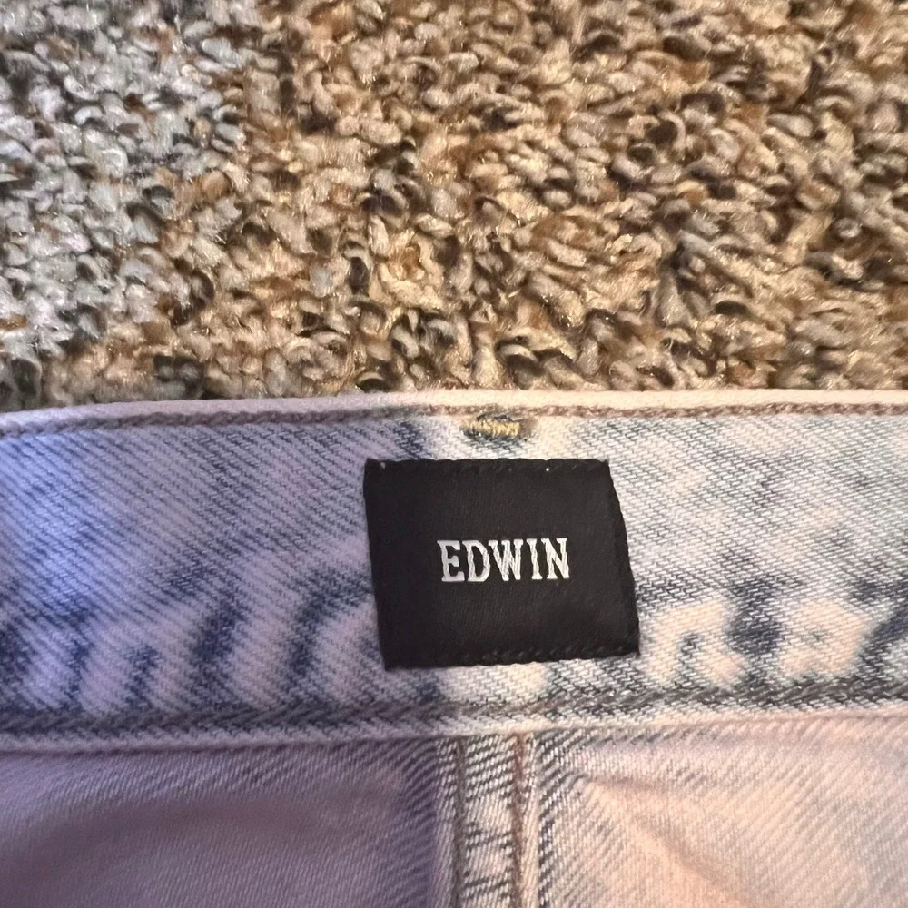 Edwin Wide Leg Jeans High Rise Acid Wash Denim Pants Relaxed Fit Size 26‎
